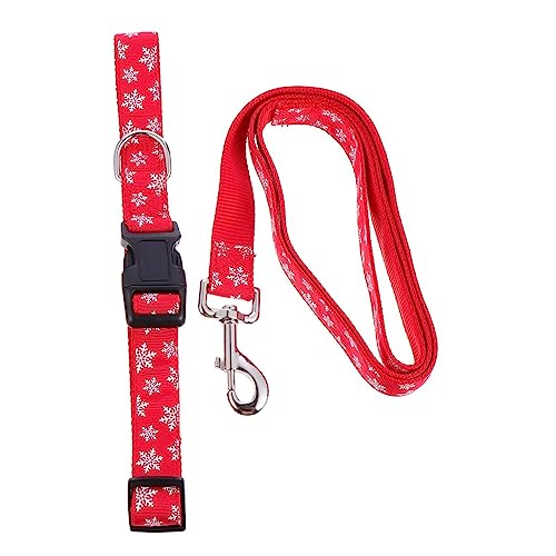 CLISPEED 1Satz Teiliges Weihnachts Themen Hundehalsband Und Leine Set Verstellbares Mit Passender Leine Für Snowflake Design von CLISPEED