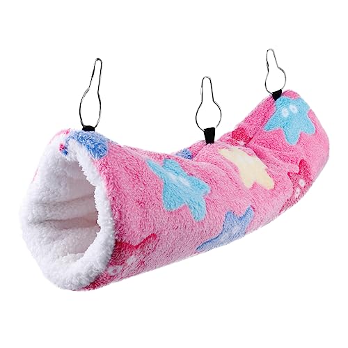 CLISPEED 1Stück Kleiner Haustierhängematte Niedlicher Hamster Kuscheltunnel Warmer Höhlenunterschlupf Für Kleintiere Sternenrosa von CLISPEED