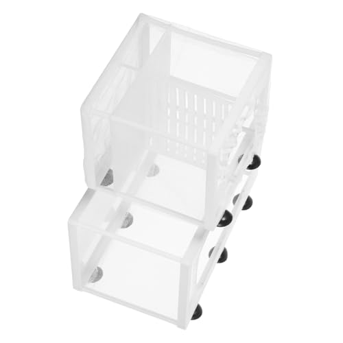 CLISPEED 2 Stück Aquarium Laichkasten Teiliges Transparente Fischbrutbox mit Robustem Isolationsnetz Einfache Montage Sicheres Aufzuchtbecken für Fry Verhindert und Fördert Gesunde von CLISPEED