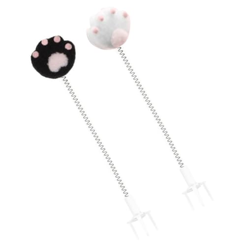 CLISPEED 2 Stück Frühlings-Katzen-Teaser Katze Rollen für anregend drinnen interaktives katzenspielzeug Interactive cat Toy Kätzchen-Sticks zum Necken von Katzen Plüsch von CLISPEED