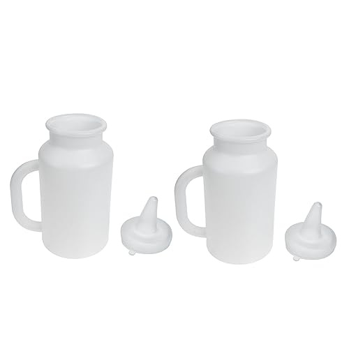 CLISPEED 2 Stück Griff Kälberflasche Neugeborenes Krankenschwester Quantitativ Fütterung Milch Klein Kalb Schluck Haustier Babyflasche Aus Silikon Futterautomat Für Geflügel Plastik Weiß von CLISPEED