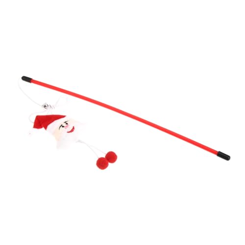 CLISPEED 2 Stück Interaktives Teiliges Katzenspielzeug mit Santa Claus Motiv Katzenangel für Kätzchen und Katzen Aller Fördert Bewegung und Geistige Aktivität Haustierspielzeug zur von CLISPEED