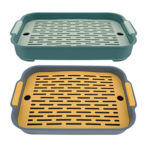 CLISPEED 2 Stück Kaninchen Toilette aus Kunststoff Indoor Bunny Litter Box mit Rutsch Boden und Filtergitter für Meerschweinchen und Kleintiere Meerblau Hellgrün CLISPEED 2 Stück Kaninchen Toilette aus Kunststoff Indoor Bunny Litter Box mit Rutsch Boden und Filtergitter für Meerschweinchen und Kleintiere Meerblau Hellgrün von CLISPEED