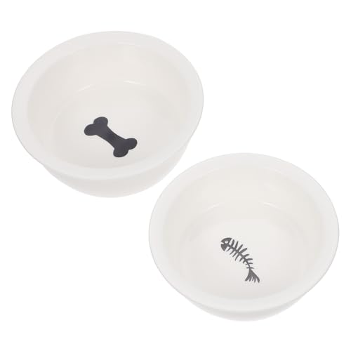 CLISPEED 2 Stück Keramik Doppelnapf für Hunde und Katzen Langlebig und rutschfest Kreatives Design mit Knochen und Fischmuster Spülmaschinenfest als Futter und Wassernapf für Kleine CLISPEED 2 Stück Keramik Doppelnapf für Hunde und Katzen Langlebig und rutschfest Kreatives Design mit Knochen und Fischmuster Spülmaschinenfest als Futter und Wassernapf für Kleine von CLISPEED