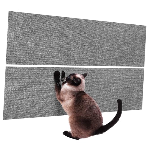 CLISPEED 2 Stück Klettermatte Für Katzen Kratzteppich Für Katzen Klebeteppich Für Katzenbaum Katzenkratzbrett Katzentunnel Kratzmatte Katzensofaschutz Wandkratzer Für Katzen Grey Polyester von CLISPEED