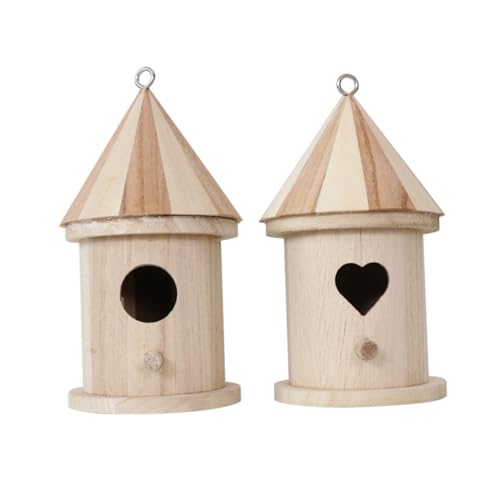 CLISPEED 2stücke Holz Vogelhaus Vogelhäuschen Für Kleine Und Mittelgroße Vögel Outdoor Garten Dekoration Mit Eisenring Für Zuhause Und Büro CLISPEED 2stücke Holz Vogelhaus Vogelhäuschen Für Kleine Und Mittelgroße Vögel Outdoor Garten Dekoration Mit Eisenring Für Zuhause Und Büro von CLISPEED