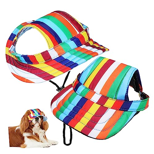 CLISPEED 2 Stück Mütze Sommer-Accessoires Hundemütze Für Große Hunde Welpen Strandhut Hunde-Eimer-Hüte Sommerkleid-Hüte Outdoor-Hundeohren-Hüte Baseball-Canvas-Ohr-Hunde-Sonnenhüte von CLISPEED