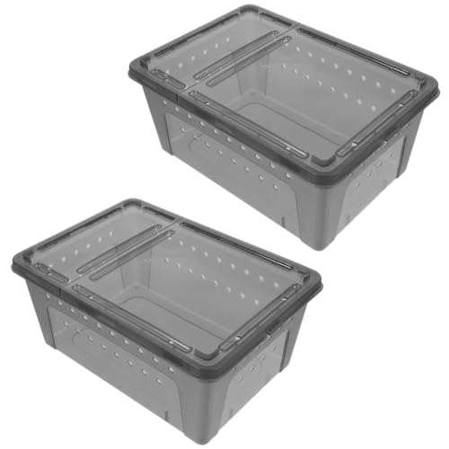 CLISPEED 2 Stück Reptilien Fütterungsbox Atemaktive Spinnen Zuchtbox für Kleine Reptilien Transparente Terrarien für Schlangen Geckos Frösche und CLISPEED 2 Stück Reptilien Fütterungsbox Atemaktive Spinnen Zuchtbox für Kleine Reptilien Transparente Terrarien für Schlangen Geckos Frösche und von CLISPEED