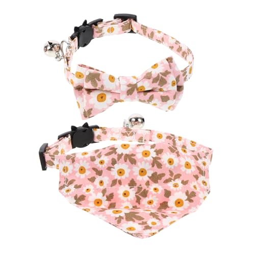 CLISPEED 2 Stück Verstellbares Katzenhalsband mit Dreieckstuch und Schleife Bequemes Halstuch für Kätzchen Modisches Accessoire für Party Weihnachten und Alltag von CLISPEED