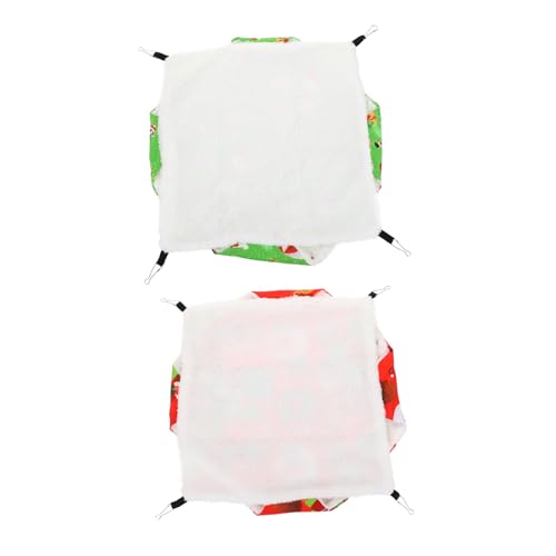 CLISPEED 2 Stück Weiche Hamster Hängematte Weihnachtsdesign Warmes für Kleine Haustiere Wie Hamster Meerschweinchen und Eichhörnchen Kratzfest Atmungsaktiv als Schlafplatz und Spielhöhle von CLISPEED