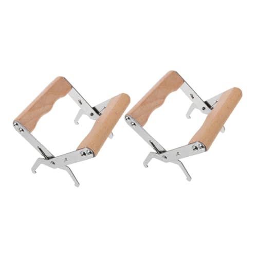 CLISPEED 2 Stücke Rahmenheber Robuster Stahlrahmen Gripper mit Holzgriff für Präzises Anheben und Positionieren von Bienenwaben für Imkerbedarf CLISPEED 2 Stücke Rahmenheber Robuster Stahlrahmen Gripper mit Holzgriff für Präzises Anheben und Positionieren von Bienenwaben für Imkerbedarf von CLISPEED