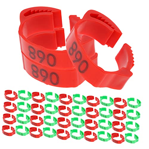 CLISPEED 200 Stück Farm-Marker-Tools Hühner Hähnchen-Anhänger Wachtel Hähnchenschenkel-Tags Geflügelmarkierungsschnalle Geflügel-Fußkettchen Beinringe für Geflügel Vogelzubehör Plastik von CLISPEED