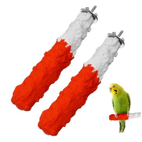 CLISPEED 2Stücke Hochkalzium Obst Sitzstange für Vögel Papageien Kaubarsch Langlebiges für Wellensittiche Stehen und Haustier Vogel Zubehör von CLISPEED