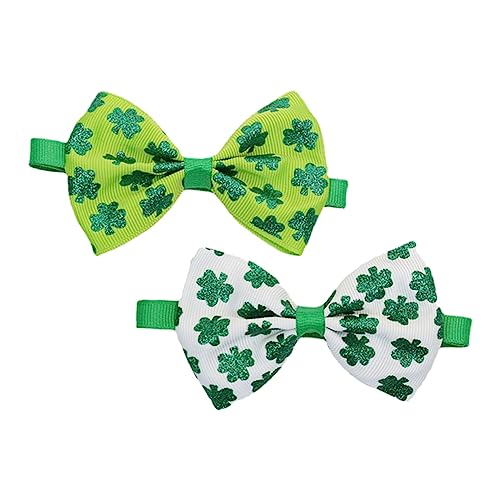 CLISPEED 2Stücke Patrick's Day Haustier für Grüne Weiße Dekoration für Irische Wiederverwendbar und Waschbar für Partys und Feiertage Schickes Design von CLISPEED
