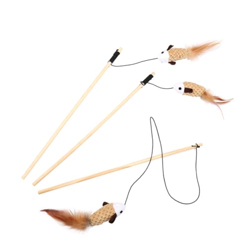 CLISPEED 3 Stück Interaktives Set Katzenplüschspielzeug aus Hanfseil Lustiges Fischspielzeug für Katzen Sicheres und Leichtes Katzenspielzeug für Spiel und Spaß Beige von CLISPEED
