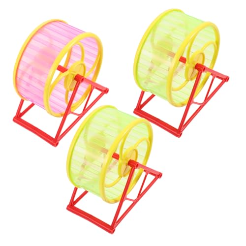 CLISPEED 3 Stück Kreative Hamster Laufband Sportliches Haustier Laufrad für Chinchillas Meerschweinchen und Hamster Farben Zufällig Fördert Gesundheit und Fitness Zufällige Zufällige Farbe von CLISPEED