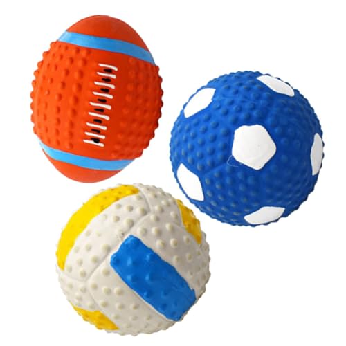 CLISPEED 3 Stück Teiliges Latex Hundespielzeug mit Quietscher Beißfestes Kauspielzeug für Zahnreinigung Kleines Design Volleyball Fußball Football Langlebig und Spielerisch gegen CLISPEED 3 Stück Teiliges Latex Hundespielzeug mit Quietscher Beißfestes Kauspielzeug für Zahnreinigung Kleines Design Volleyball Fußball Football Langlebig und Spielerisch gegen von CLISPEED