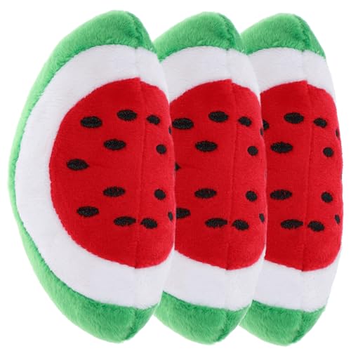 CLISPEED 3 Stück Teiliges Plüsch Kauspielzeug für Kleine Hunde Interaktives Wassermelonen Design Langlebig und Unterhaltsam für Welpen zur Beschäftigung und Zahnpflege Geeignet von CLISPEED