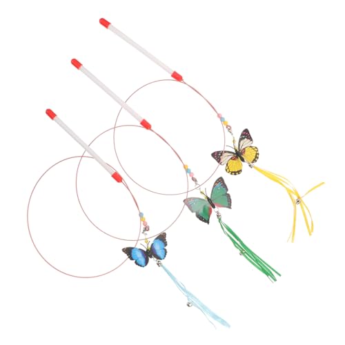 CLISPEED 3 Stücke Interaktive Schmetterlinge mit Glocken Katzenspielzeug Teaser Stick für Katzen Fördert Hält Katzen und Haustiere und Kätzchen CLISPEED 3 Stücke Interaktive Schmetterlinge mit Glocken Katzenspielzeug Teaser Stick für Katzen Fördert Hält Katzen und Haustiere und Kätzchen von CLISPEED