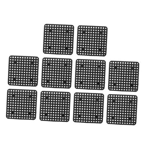 CLISPEED 30 Stück Blumenuntersetzer Kunststoff Quadratische Drainagematten für Blumentöpfe für Bonsai und Pflanzenpflege Mesh Pads zur Vermeidung von ERD und Steinverlust von CLISPEED