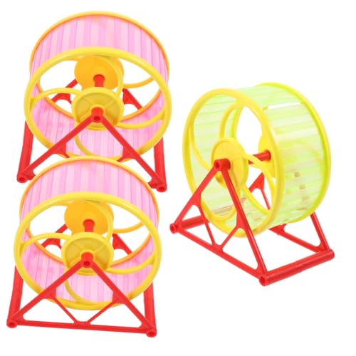 CLISPEED 3Stücke Hamster Laufrad Geräuschloses Kleintier Sportspielzeug Zufälligen Für Hamster Rennmäuse Und Andere Kleine Haustiere von CLISPEED
