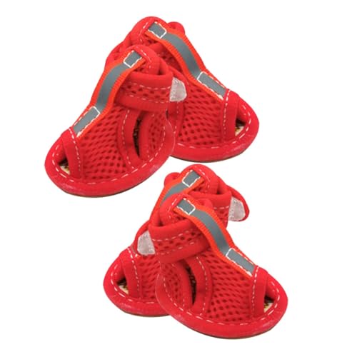 CLISPEED 4 Stück Atmungsaktive Hundeschuhe mit Anti rutsch Sohle Verstellbare Pet Sandalen für Sommer Bequemer Pfotenschutz bei Outdoor aktivitäten Wie Park Strand und Wandern CLISPEED 4 Stück Atmungsaktive Hundeschuhe mit Anti rutsch Sohle Verstellbare Pet Sandalen für Sommer Bequemer Pfotenschutz bei Outdoor aktivitäten Wie Park Strand und Wandern von CLISPEED