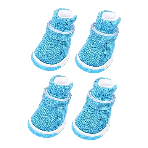 CLISPEED 4 Stück Haustierschuhe Hund wasserdichte Stiefel für Haustiere Pfote Auto Welpenshampoo Liner Stiefeletten Welpen-Essentials Bausatz Bequeme Welpenschuhe Baumwolle Blue CLISPEED 4 Stück Haustierschuhe Hund wasserdichte Stiefel für Haustiere Pfote Auto Welpenshampoo Liner Stiefeletten Welpen-Essentials Bausatz Bequeme Welpenschuhe Baumwolle Blue von CLISPEED