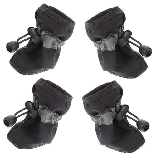 CLISPEED 4 Stück Hundeschuhe für Winter rutschfeste Atmungsaktive und wasserdichte Hundeschuhe Groß für Drinnen und Draußen mit Reflektierenden Materialien für Bessere Sichtbarkeit von CLISPEED