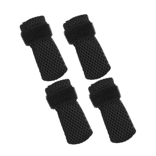 CLISPEED 4 Stück Teiliges Katzenpfotenschutz Atmungsaktivem Mesh Schwarze Krallenschutz Schuhe Weich und Wiederverwendbar Verhindert Kratzer an Möbeln S für Indoor Katzen von CLISPEED