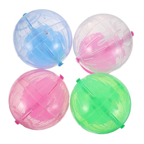 CLISPEED 4 Stück Transparenter Leiser Fitnessball für Kleine Haustiere für Hamster Zwerghamster und Mongolische Rennmäuse Pflegeleicht und Hygienisch von CLISPEED