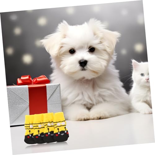 CLISPEED 4 Stück rutschfeste Hundesocken aus Baumwolle mit Niedlichem Cartoon Atmungsaktiv und Komfortabel Geeignet für Kleine bis Große Hunde Schützt Pfoten im Winter und Innenbereich CLISPEED 4 Stück rutschfeste Hundesocken aus Baumwolle mit Niedlichem Cartoon Atmungsaktiv und Komfortabel Geeignet für Kleine bis Große Hunde Schützt Pfoten im Winter und Innenbereich von CLISPEED