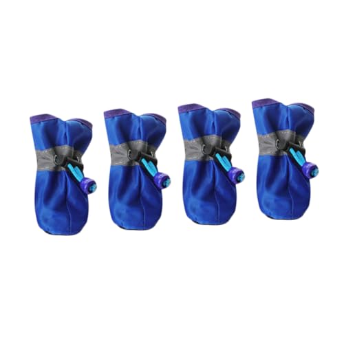 CLISPEED 4 Stück wasserdichte Weiche Hundeschuhe mit Rutschfester Sohle Pfotenschützend und Bequem für Kleine und Mittlere Hunde bei Regen und Outdoor aktivitäten von CLISPEED