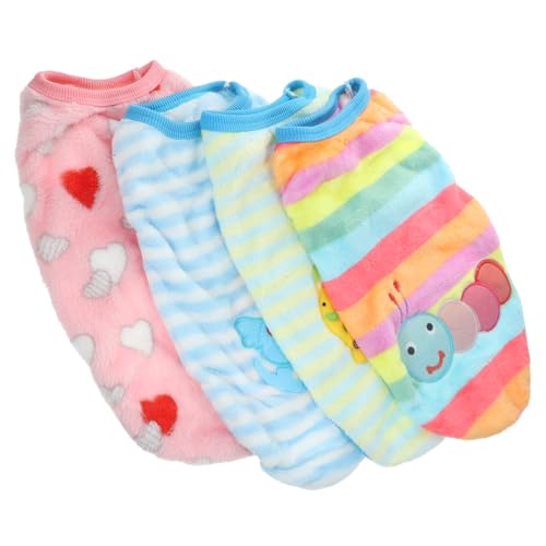 CLISPEED 4Stücke Flanell Haustierkleidung Für Kleine Weste Für Haustiere Niedliche Tierische Designs Für Katzen Haustierzubehör Für Winter von CLISPEED