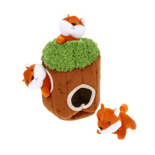 CLISPEED 4Stücke Interaktives Plüsch Quietschende Tierspielzeuge Verstecken Für Kauspielzeug Und Spielaktivitäten Fox Tree Hole Design CLISPEED 4Stücke Interaktives Plüsch Quietschende Tierspielzeuge Verstecken Für Kauspielzeug Und Spielaktivitäten Fox Tree Hole Design von CLISPEED