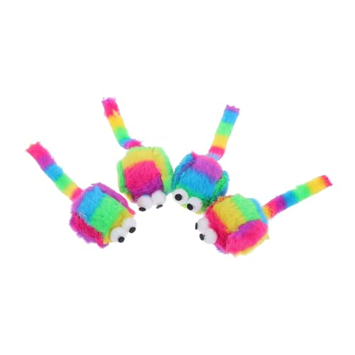 CLISPEED 4pcs Interactive Plüschmaus -geformtes Katzenspielzeug Realistische Fuzzy -mäuse Für Katzen Training Spielzeug Weiche Plüsch Bunte Mauskätzchen Kauspiel Spielzeug CLISPEED 4pcs Interactive Plüschmaus -geformtes Katzenspielzeug Realistische Fuzzy -mäuse Für Katzen Training Spielzeug Weiche Plüsch Bunte Mauskätzchen Kauspiel Spielzeug von CLISPEED