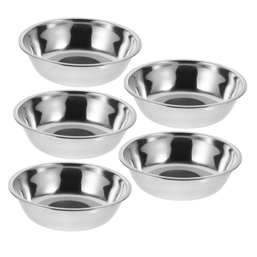 CLISPEED 5 Stück Teiliges Edelstahl Haustiernapf Robuste Wiederverwendbare Futterschalen Kratzfest und Bissresistent Runde Futternäpfe für Hunde und Katzen Leicht zu Reinigen und Langlebig von CLISPEED