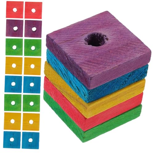 CLISPEED 50Stücke Papageien Kauspielzeug Aus Holz Kleines Vogelbissspielzeug Für Papageien Vogelspielzeug Zerkauen Und Zähneknirschen Holzplatten von CLISPEED
