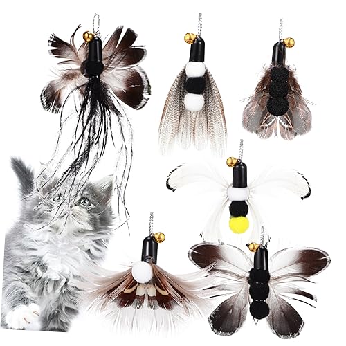 CLISPEED 6 Stück Ersatzkopf für Katzenangel Zubehör klein Katzen-Teaser-Ersatz Post Kitten katzenspielzeug kratzen Katzenspielzeug Zauberstab Kätzchen Plastik von CLISPEED