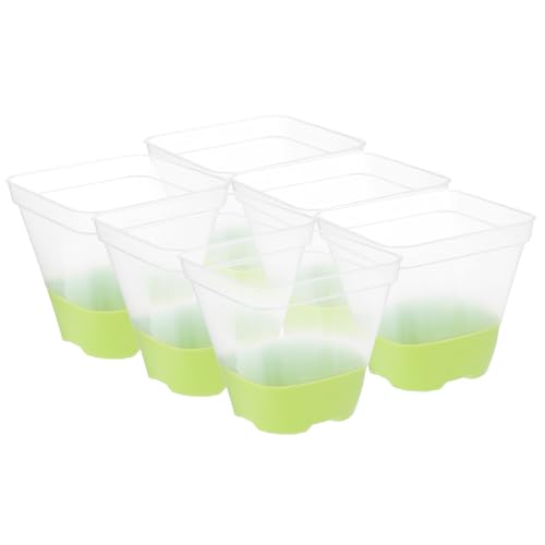 CLISPEED 6 Stück Quadratischer Transparenter Anzuchttopf Mit Atmungsaktivem Design Und Silikonboden, Quadratischer Transparenter Pflanztopf, Quadratischer Pflanztopf von CLISPEED