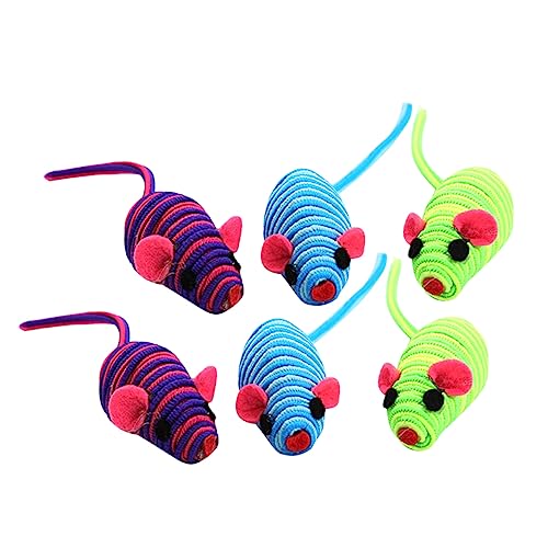 CLISPEED 6 Stück Teiliges Elastisches Mäuse für Katzen Interaktives Katzenspielzeug mit Lustigem Design Zufälligen Vermeidung von Kratzern an Möbeln Zufällige Farbe CLISPEED 6 Stück Teiliges Elastisches Mäuse für Katzen Interaktives Katzenspielzeug mit Lustigem Design Zufälligen Vermeidung von Kratzern an Möbeln Zufällige Farbe von CLISPEED