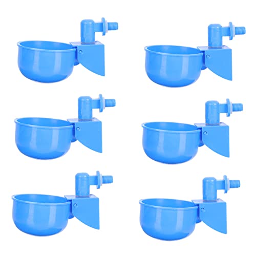 CLISPEED 6 Stück Trinkbrunnen für Hühner geflügel tränke wasserbecken Trinkbrunnen für Geflügel Automatische Hühnertränke Hühnerwasserschale Futterspender Farm Geflügelfutter Plastik Blue von CLISPEED