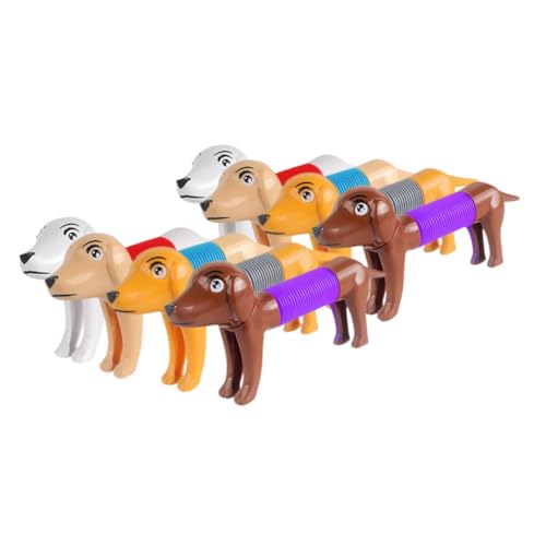 CLISPEED 8 Stück Teiliges Pop Tube Hundespielzeug Bunte Mini Hundefiguren Flexibles Wiederverwendbares Teleskop Langlebig und Praktisch für Party und Stressabbau von CLISPEED