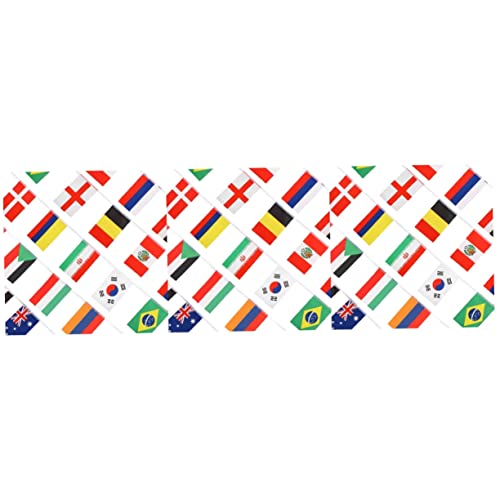 CLISPEED 800 Stück Schnur String-Flag Landesflaggenbanner Klassenzimmerdekorationen Für Sozialkunde Großartig Dekorationen 2022 Welt Internationales Flaggenbanner Katar Fußball Polyester von CLISPEED