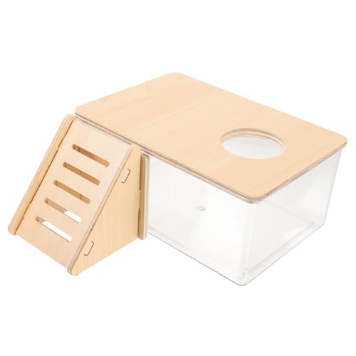 CLISPEED Acryl Hamster Sandbad Box mit Holzleiter Sandbadewanne Transparent Kleintier Badezimmer für Hamster Mäuse Chinchillas Mittelgroß CLISPEED Acryl Hamster Sandbad Box mit Holzleiter Sandbadewanne Transparent Kleintier Badezimmer für Hamster Mäuse Chinchillas Mittelgroß von CLISPEED