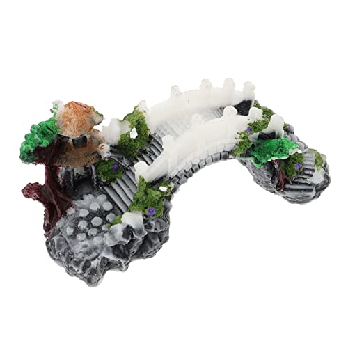 CLISPEED Aquarium-landschaftsbau-brücke Aquarium-bogenbrücke Versteck Aquarium Bergverzierung Terrariumreptil Dekoration Schildkrötenpier Wasser- Schildkröte Zubehör Aquarienbrücke Harz von CLISPEED
