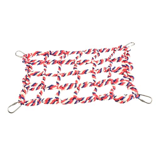 CLISPEED Buntes Kletternetz für Kleintiere und Vögel mit Haken Langlebiges Hängespielzeug zum Kauen und Geeignet für Hamster Papageien Frettchen und Andere Haustiere von CLISPEED