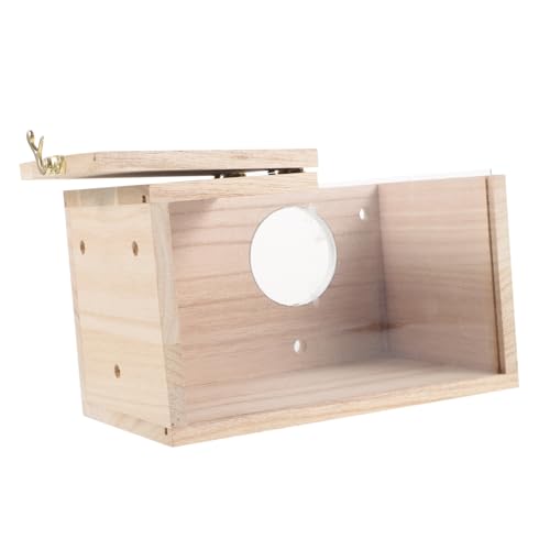 CLISPEED Cockatiel Nistkasten aus Holz mit Klarem Sichtfenster Wetterfester Brutkasten für Wellensittiche und Nymphensittiche Langlebiges Outdoor Vogelhaus von CLISPEED