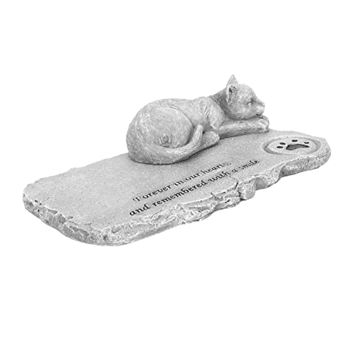 CLISPEED Dekorativer Katzen Grabstein Für Garten Wetterfester Katzengravestone Aus Kreative Katzenfigur Als Tiergedenkstätte Gedenkdekoration Für Haustiere Rock von CLISPEED