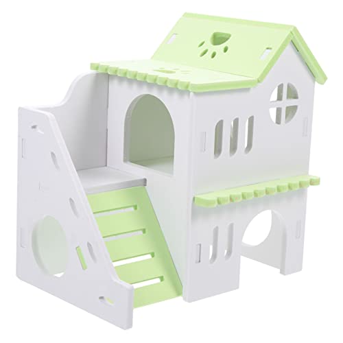 CLISPEED Doppelstöckiges Hamsterhaus aus PVC Warm und Geruchsfrei Komfortables Kleintierversteck für Zwerghamster und Chinchillas Geeignet als Schlaf Spielhaus Ganzjährig Nutzbar von CLISPEED