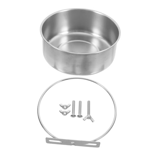 CLISPEED Edelstahl Vogelfutternapf mit Klammer rutschfest Vielseitig für Wasser und Futter Passend für Papageien Wellensittiche Nymphensittiche als Stabiler Vogelkäfig Futterhalter von CLISPEED